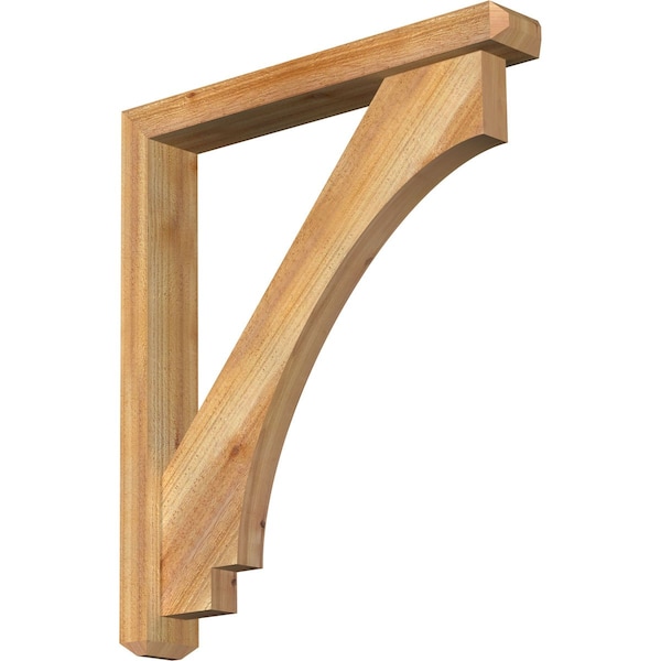 Ekena Millwork Imperial Craftsman Rough Sawn Bracket w/ Offset Brace, Western Red Cedar, 4"W x 26"D x 30"H BKT0402X26X30IMP04RWR - main